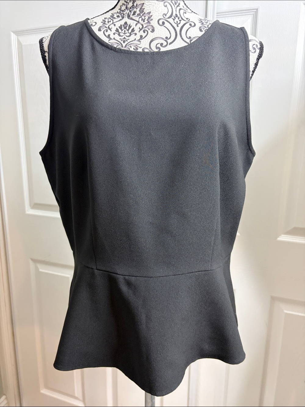 Ann Taylor Black Sleeveless Peplum Top 10